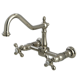 Heritage Two-Handle 2-Hole Wall Mount Bridge Kitchen Faucet