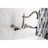 Duchess Double-Handle 2-Hole Wall-Mount Bridge Kitchen Faucet