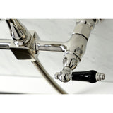Duchess Double-Handle 3-Hole Wall-Mount Bridge Kitchen Faucet with Brass Sprayer