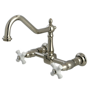 Heritage Two-Handle 2-Hole Wall Mount Bridge Kitchen Faucet