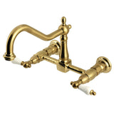 Heritage Double-Handle 2-Hole Wall-Mount Bridge Kitchen Faucet