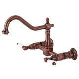 Heritage Double-Handle 2-Hole Wall-Mount Bridge Kitchen Faucet