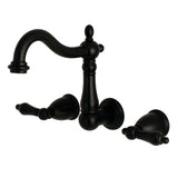 Heritage Double-Handle 3-Hole Wall Mount Bathroom Faucet