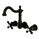 Heritage Double-Handle 3-Hole Wall Mount Bathroom Faucet