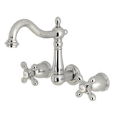 Heritage Double-Handle 3-Hole Wall Mount Bathroom Faucet