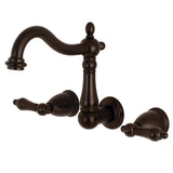 Heritage Double-Handle 3-Hole Wall Mount Bathroom Faucet