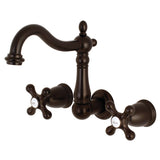 Heritage Double-Handle 3-Hole Wall Mount Bathroom Faucet