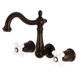 Heritage Double-Handle 3-Hole Wall Mount Bathroom Faucet