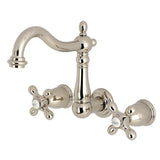 Heritage Double-Handle 3-Hole Wall Mount Bathroom Faucet