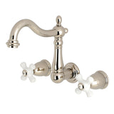 Heritage Double-Handle 3-Hole Wall Mount Bathroom Faucet