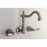 Heritage Double-Handle 3-Hole Wall Mount Bathroom Faucet