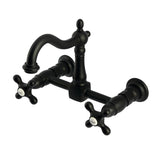 Heritage Double-Handle 2-Hole Wall-Mount Bridge Kitchen Faucet