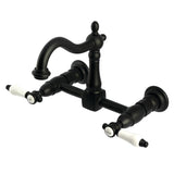 Bel-Air Double-Handle 2-Hole Wall-Mount Bridge Kitchen Faucet