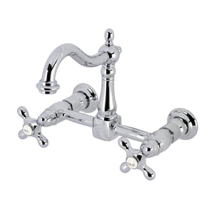 Heritage Double-Handle 2-Hole Wall-Mount Bridge Kitchen Faucet