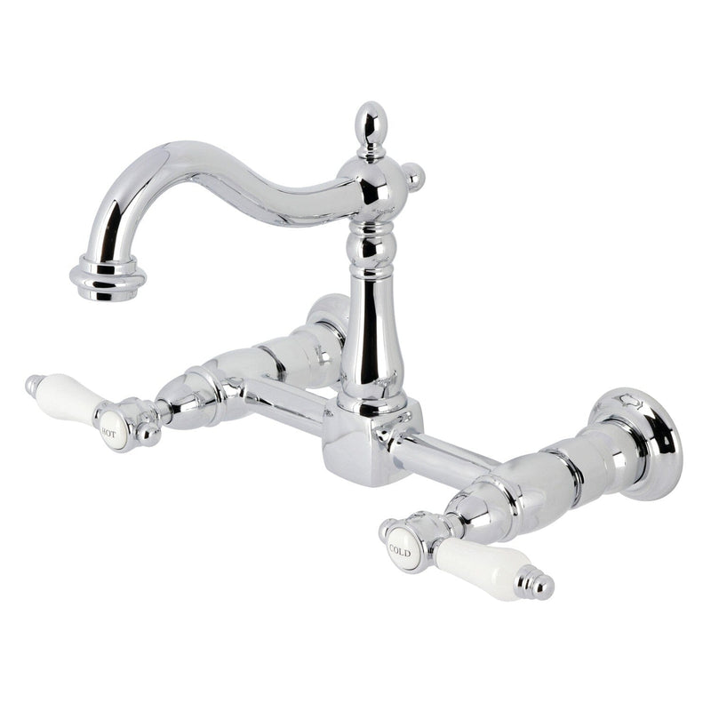 Bel-Air Double-Handle 2-Hole Wall-Mount Bridge Kitchen Faucet