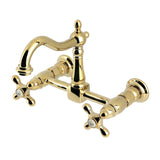 Heritage Double-Handle 2-Hole Wall-Mount Bridge Kitchen Faucet