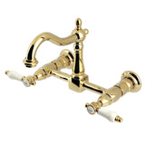 Bel-Air Double-Handle 2-Hole Wall-Mount Bridge Kitchen Faucet