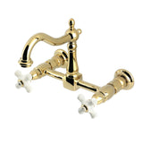 Heritage Double-Handle 2-Hole Wall-Mount Bridge Kitchen Faucet