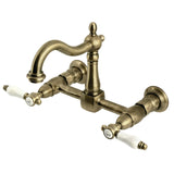 Bel-Air Double-Handle 2-Hole Wall-Mount Bridge Kitchen Faucet