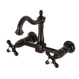 Heritage Double-Handle 2-Hole Wall-Mount Bridge Kitchen Faucet