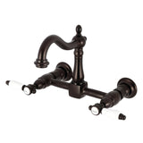 Bel-Air Double-Handle 2-Hole Wall-Mount Bridge Kitchen Faucet