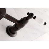 Heritage Double-Handle 2-Hole Wall-Mount Bridge Kitchen Faucet