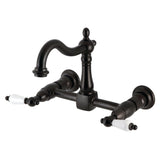 Heritage Double-Handle 2-Hole Wall-Mount Bridge Kitchen Faucet