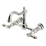 Heirloom Double-Handle 2-Hole Wall-Mount Bridge Kitchen Faucet