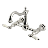 Heritage Double-Handle 2-Hole Wall-Mount Bridge Kitchen Faucet