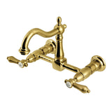 Heirloom Double-Handle 2-Hole Wall-Mount Bridge Kitchen Faucet