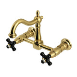 Duchess Double-Handle 2-Hole Wall-Mount Bridge Kitchen Faucet