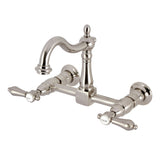 Heirloom Double-Handle 2-Hole Wall-Mount Bridge Kitchen Faucet