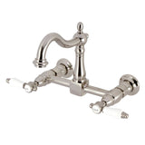 Bel-Air Double-Handle 2-Hole Wall-Mount Bridge Kitchen Faucet