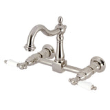 Heritage Double-Handle 2-Hole Wall-Mount Bridge Kitchen Faucet