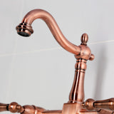 Heritage Double-Handle 2-Hole Wall-Mount Bridge Kitchen Faucet