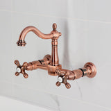 Heritage Double-Handle 2-Hole Wall-Mount Bridge Kitchen Faucet