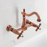 Heritage Double-Handle 2-Hole Wall-Mount Bridge Kitchen Faucet