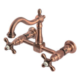 Heritage Double-Handle 2-Hole Wall-Mount Bridge Kitchen Faucet