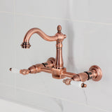 Heritage Double-Handle 2-Hole Wall-Mount Bridge Kitchen Faucet