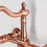 Heritage Double-Handle 2-Hole Wall-Mount Bridge Kitchen Faucet