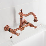 Heritage Double-Handle 2-Hole Wall-Mount Bridge Kitchen Faucet
