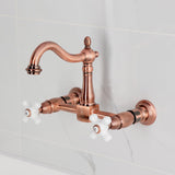 Heritage Double-Handle 2-Hole Wall-Mount Bridge Kitchen Faucet