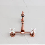 Heritage Double-Handle 2-Hole Wall-Mount Bridge Kitchen Faucet