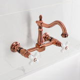 Heritage Double-Handle 2-Hole Wall-Mount Bridge Kitchen Faucet