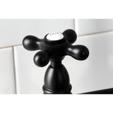 Heritage Two-Handle 4-Hole Deck Mount Bridge Kitchen Faucet with Brass Side Sprayer