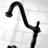 Duchess Two-Handle 4-Hole Deck Mount Bridge Kitchen Faucet with Brass Side Sprayer