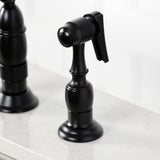 Duchess Two-Handle 4-Hole Deck Mount Bridge Kitchen Faucet with Brass Side Sprayer