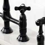 Duchess Two-Handle 4-Hole Deck Mount Bridge Kitchen Faucet with Brass Side Sprayer