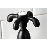 French Country Double-Handle 4-Hole Deck Mount Bridge Kitchen Faucet with Brass Sprayer