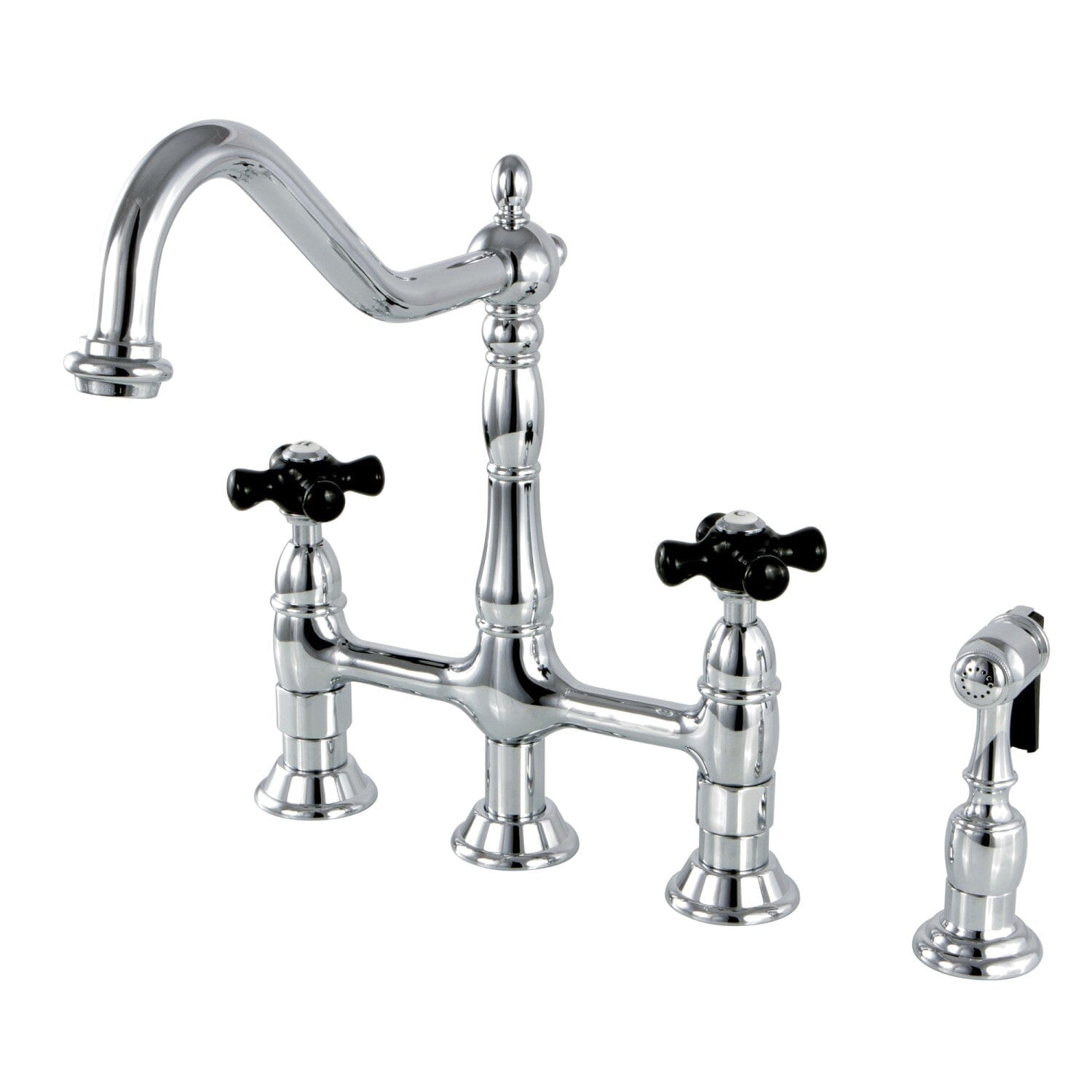 Duchess TwoHandle 4Hole Deck Mount Bridge Kitchen Faucet with Brass